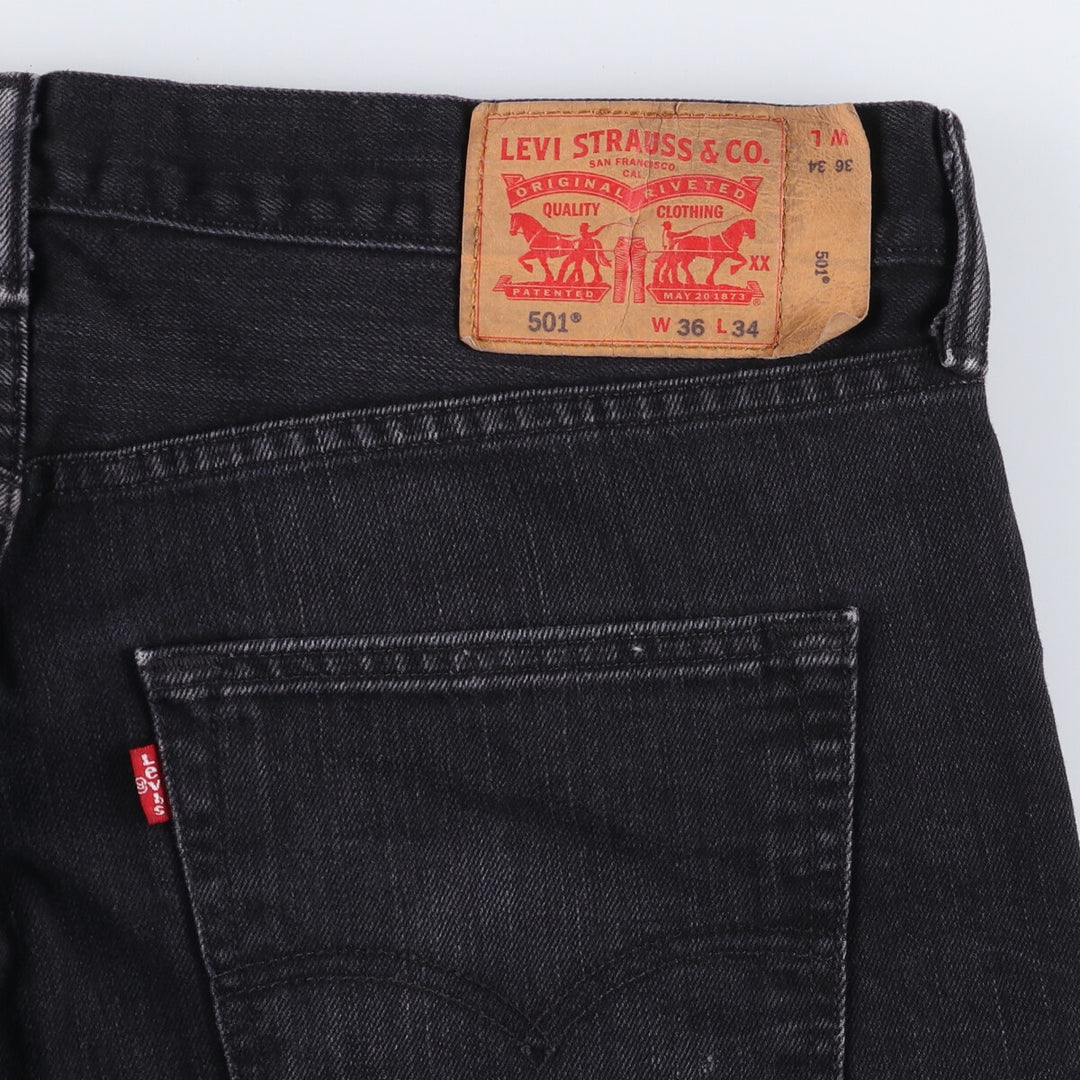 Levi's 501 Black Denim Straight Denim Pants for Men, W37 cotton black type Vintage Second Hand