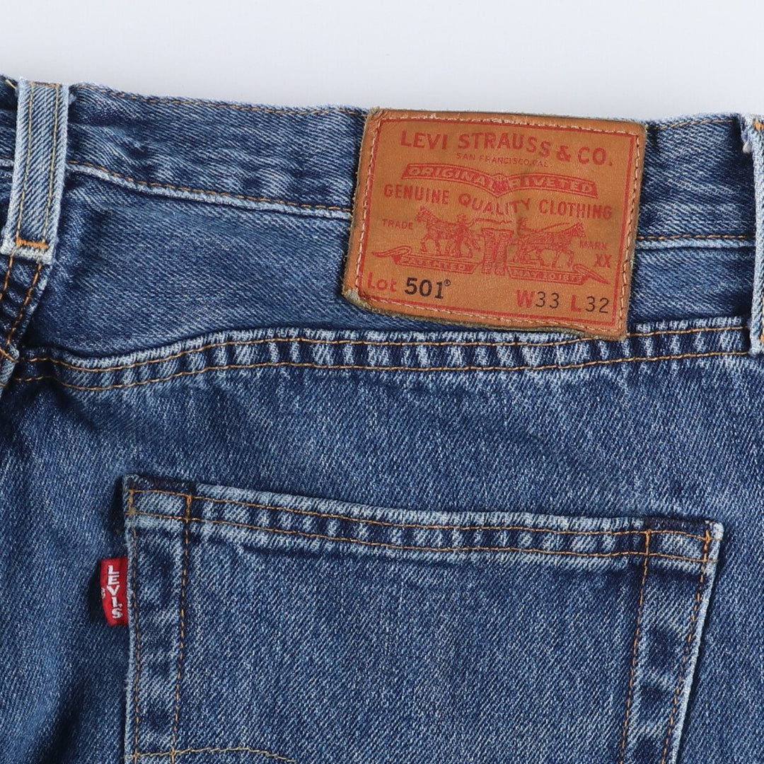 Levi's 501 straight denim pants for men, size W32 cotton blue type Vintage Second Hand