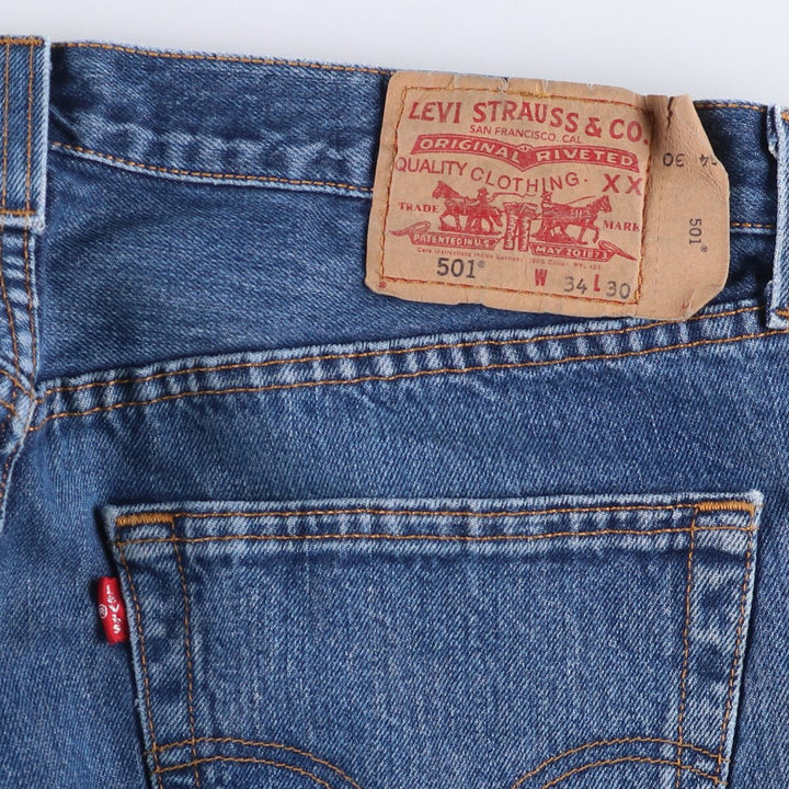 Levi's 501 Euro model straight denim pants for men, size W34 cotton blue type Vintage Second Hand