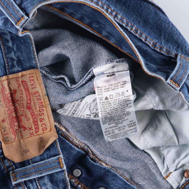 Levi's 501 Euro model straight denim pants for men, size W34 cotton blue type Vintage Second Hand