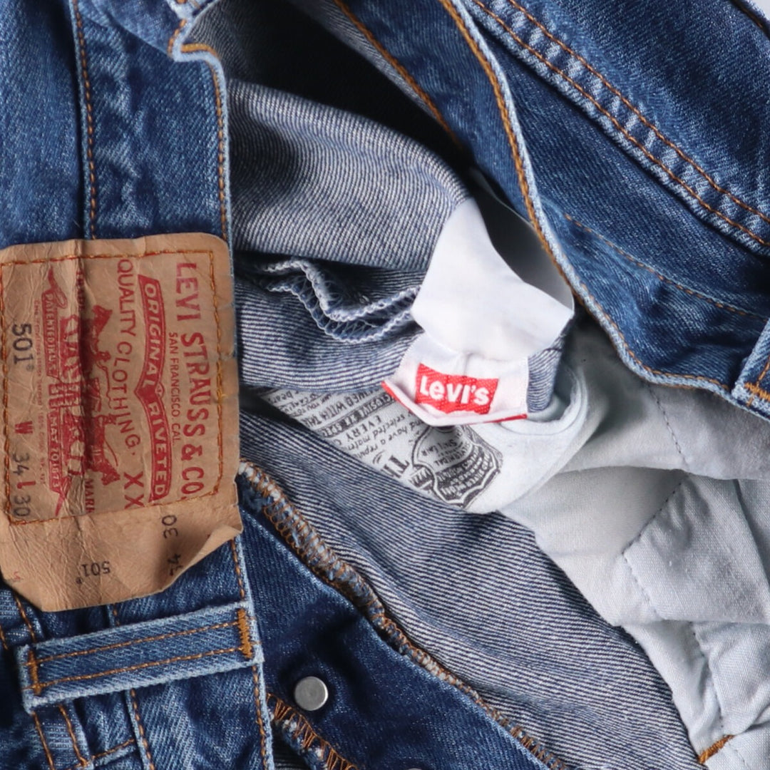 Levi's 501 Euro model straight denim pants for men, size W34 cotton blue type Vintage Second Hand