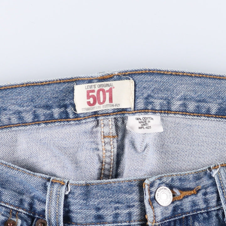 Levi's 501 straight denim pants for men, size W34 cotton Blue type light blue Vintage Second Hand