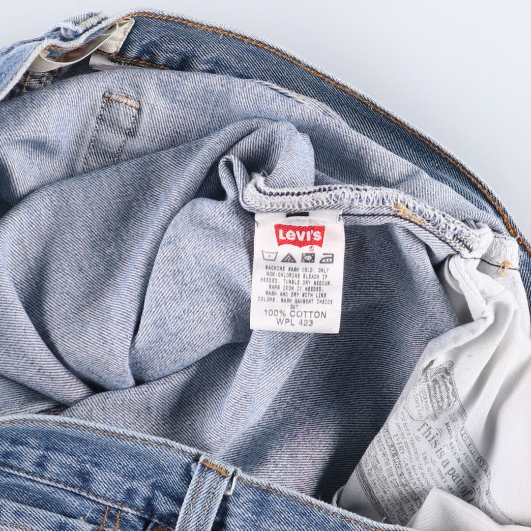 Levi's 501 straight denim pants for men, size W34 cotton Blue type light blue Vintage Second Hand