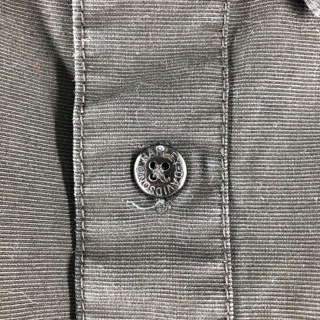 Harley-Davidson Long Sleeve Work Shirt, Men's XL cotton black type Vintage Second Hand