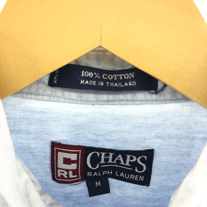90'S Ralph Lauren CHAPS Long Sleeve Button Down Chambray Shirt Men's M Size Vintage cotton Blue type light blue Vintage Second Hand
