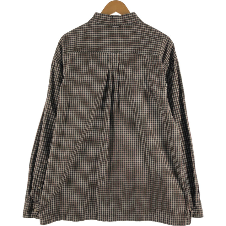 Vintage 90s-00'S Timberland long-sleeved cotton check shirt, men's size XL cotton brown type Vintage Second Hand