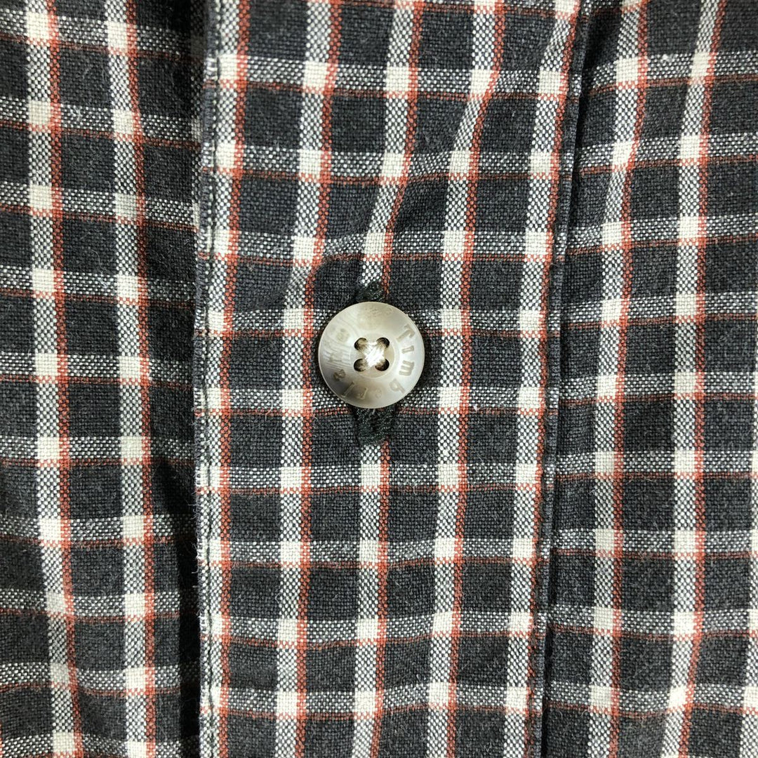 Vintage 90s-00'S Timberland long-sleeved cotton check shirt, men's size XL cotton brown type Vintage Second Hand