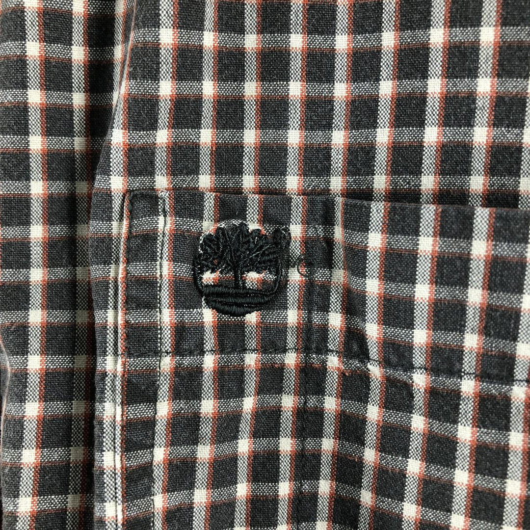 Vintage 90s-00'S Timberland long-sleeved cotton check shirt, men's size XL cotton brown type Vintage Second Hand