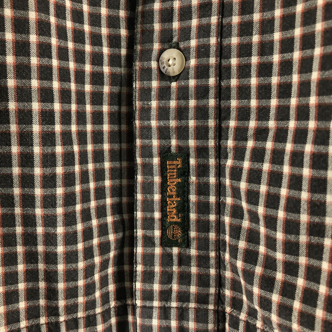 Vintage 90s-00'S Timberland long-sleeved cotton check shirt, men's size XL cotton brown type Vintage Second Hand