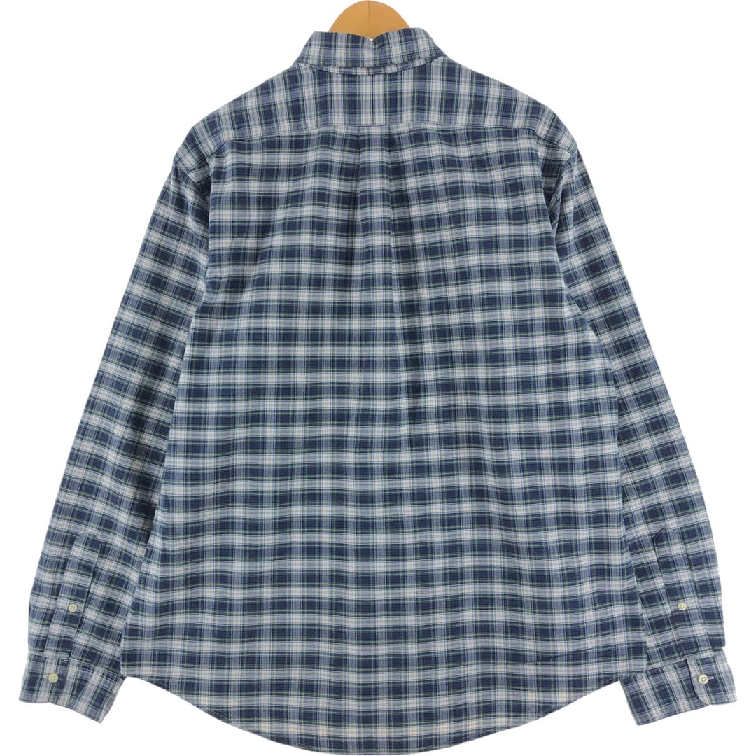 Ralph Lauren CUSTOM FIT long sleeve button down check shirt men's XL size cotton green type Vintage Second Hand