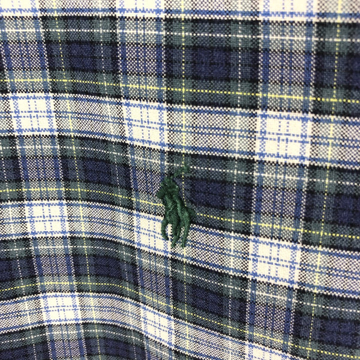 Ralph Lauren CUSTOM FIT long sleeve button down check shirt men's XL size cotton green type Vintage Second Hand