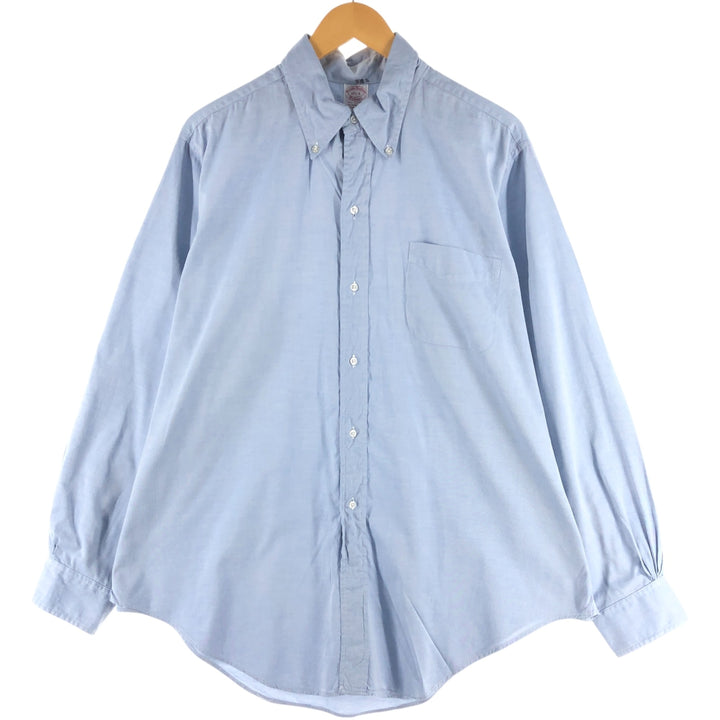 90'S Brooks Brothers MAKERS Long Sleeve Button Down Shirt Made in USA Men's Size L Vintage cotton Blue type light blue Vintage Second Hand