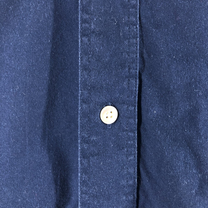 80s-90'S Eddie Bauer Black Tag Long Sleeve Button Down Shirt Men's M Size Vintage cotton navy blue type Vintage Second Hand