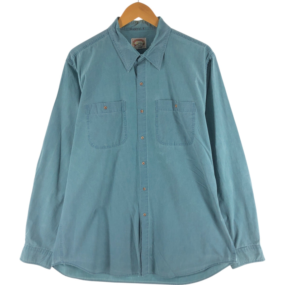 Vintage 1980'S Banana Republic long-sleeved cotton shirt, men's size XL cotton Blue type light blue Vintage Second Hand