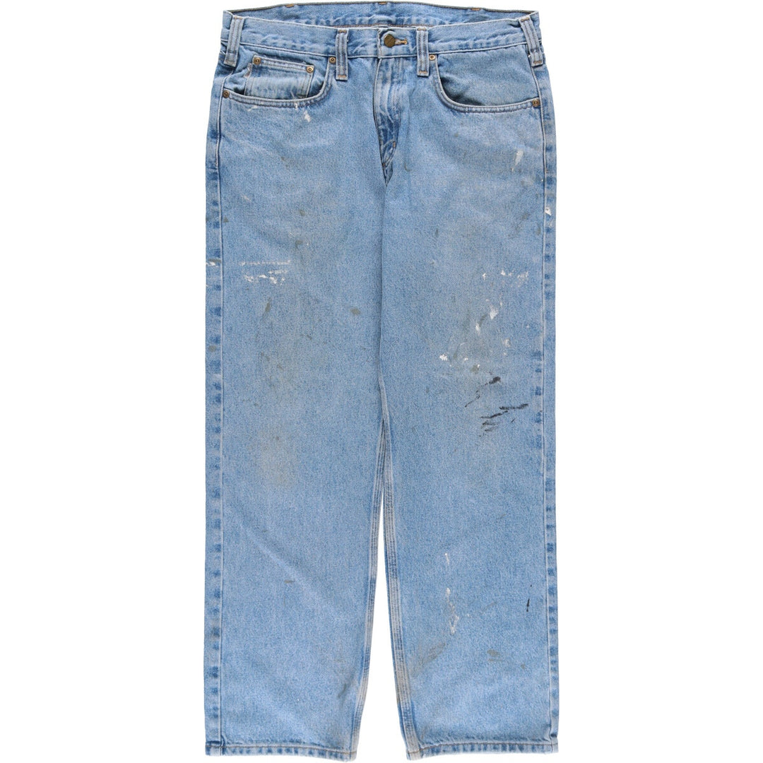 Carhartt Painted Tapered Denim Pants for Men, W35 cotton blue type Vintage Second Hand