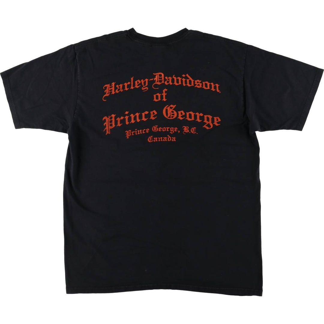 00'S Harley-Davidson Motorcycle Bike T-shirt Made in USA Men's XL cotton black type Vintage Second Hand