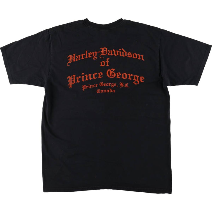 00'S Harley-Davidson Motorcycle Bike T-shirt Made in USA Men's XL cotton black type Vintage Second Hand