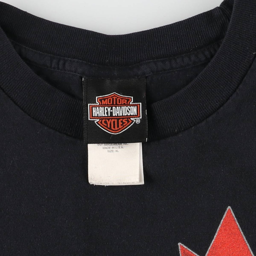 00'S Harley-Davidson Motorcycle Bike T-shirt Made in USA Men's XL cotton black type Vintage Second Hand