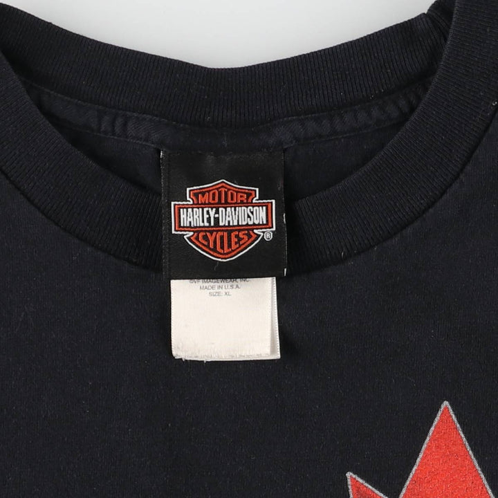 00'S Harley-Davidson Motorcycle Bike T-shirt Made in USA Men's XL cotton black type Vintage Second Hand