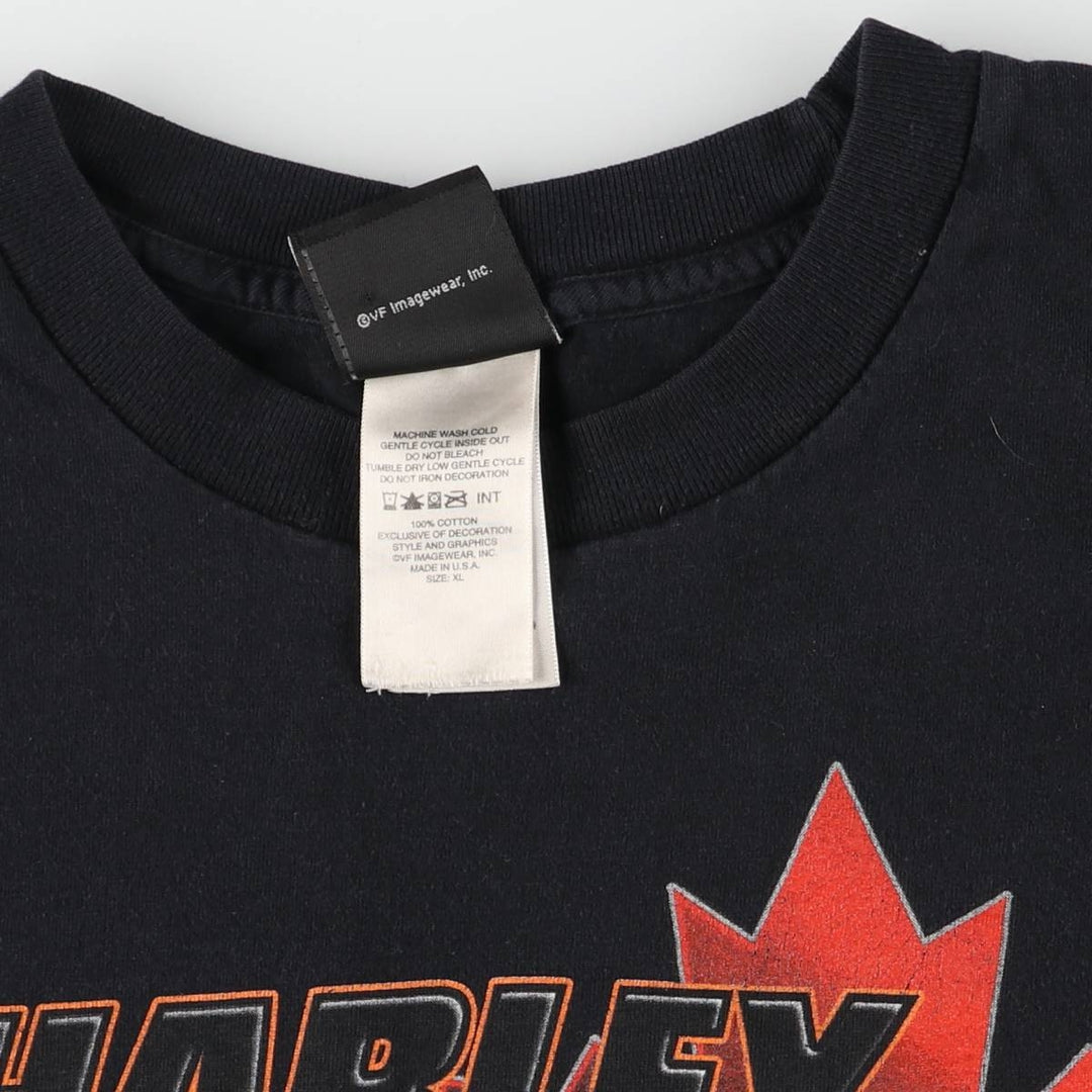 00'S Harley-Davidson Motorcycle Bike T-shirt Made in USA Men's XL cotton black type Vintage Second Hand