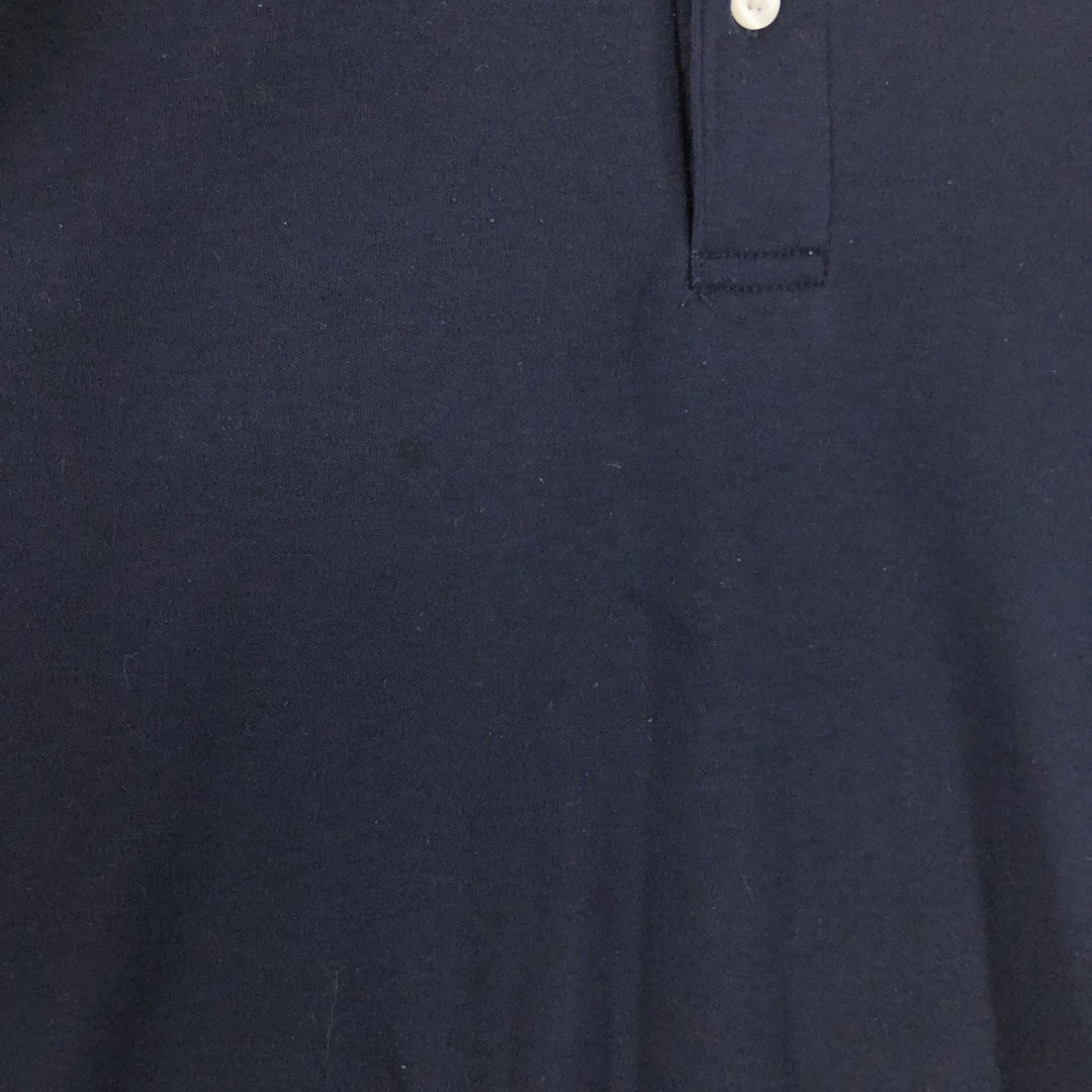 80'S LLBean Long Sleeve Polo Shirt, Men's Medium Size, Vintage cotton black type Vintage Second Hand