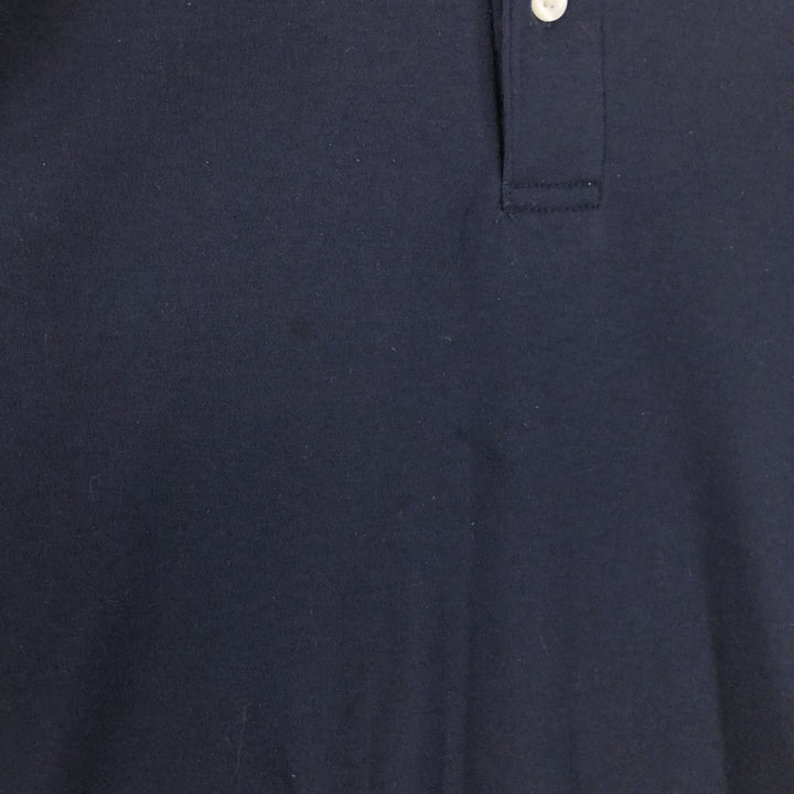 80'S LLBean Long Sleeve Polo Shirt, Men's Medium Size, Vintage cotton black type Vintage Second Hand