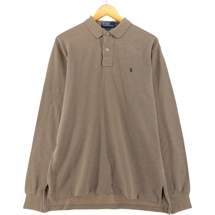 Ralph Lauren POLO by Ralph Lauren long sleeve polo shirt, men's size M cotton brown type Vintage Second Hand