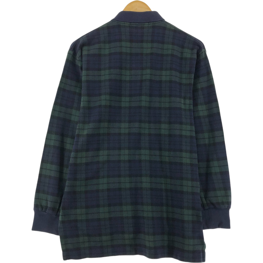 Ralph Lauren POLO by Ralph Lauren Long Sleeve Check Polo Shirt Men's S cotton Green type dark green Vintage Second Hand