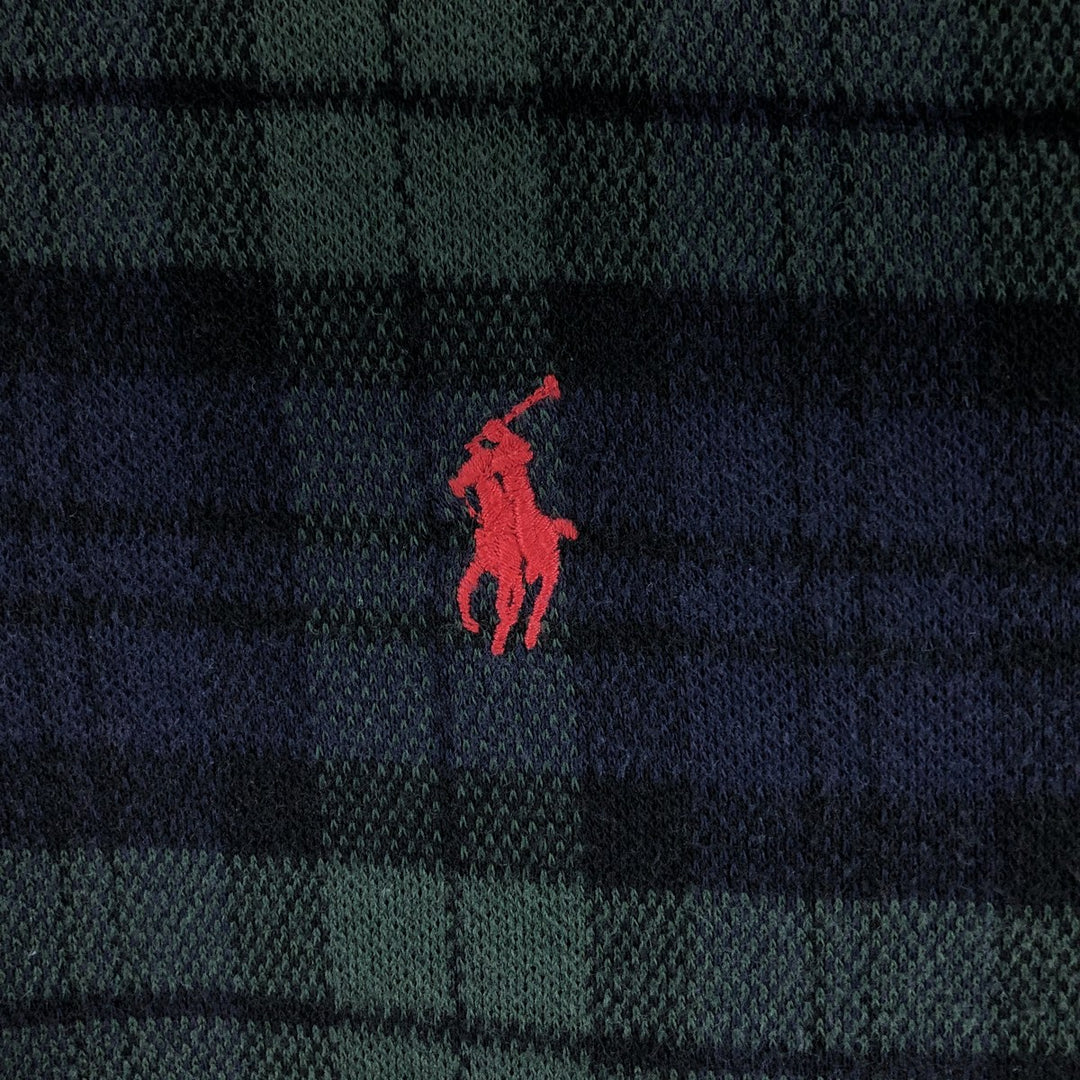Ralph Lauren POLO by Ralph Lauren Long Sleeve Check Polo Shirt Men's S cotton Green type dark green Vintage Second Hand