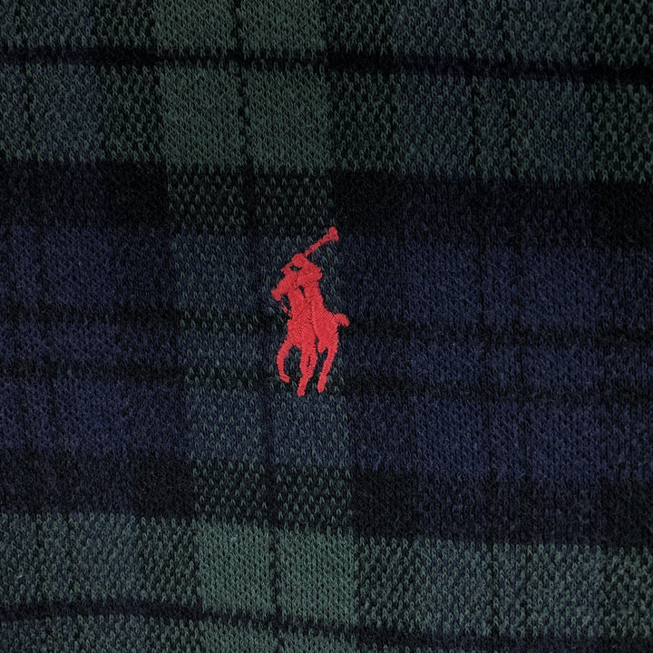 Ralph Lauren POLO by Ralph Lauren Long Sleeve Check Polo Shirt Men's S cotton Green type dark green Vintage Second Hand