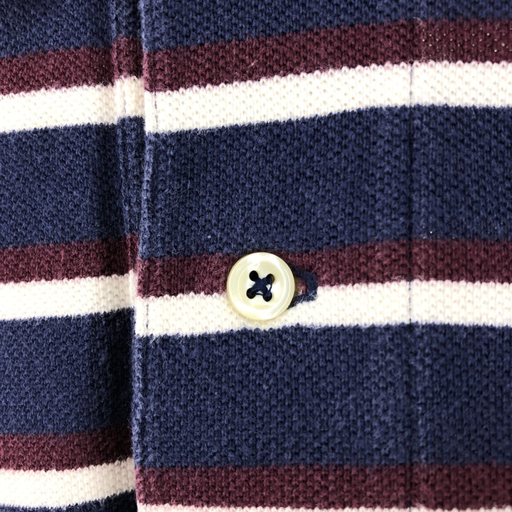 Ralph Lauren POLO by Ralph Lauren Long Sleeve Striped Polo Shirt Men's Size L cotton navy blue type Vintage Second Hand