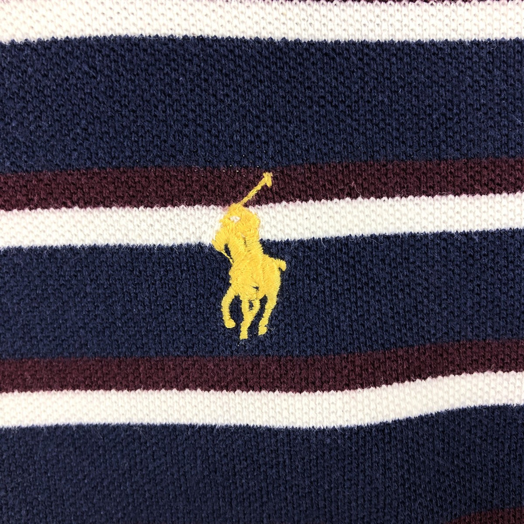 Ralph Lauren POLO by Ralph Lauren Long Sleeve Striped Polo Shirt Men's Size L cotton navy blue type Vintage Second Hand