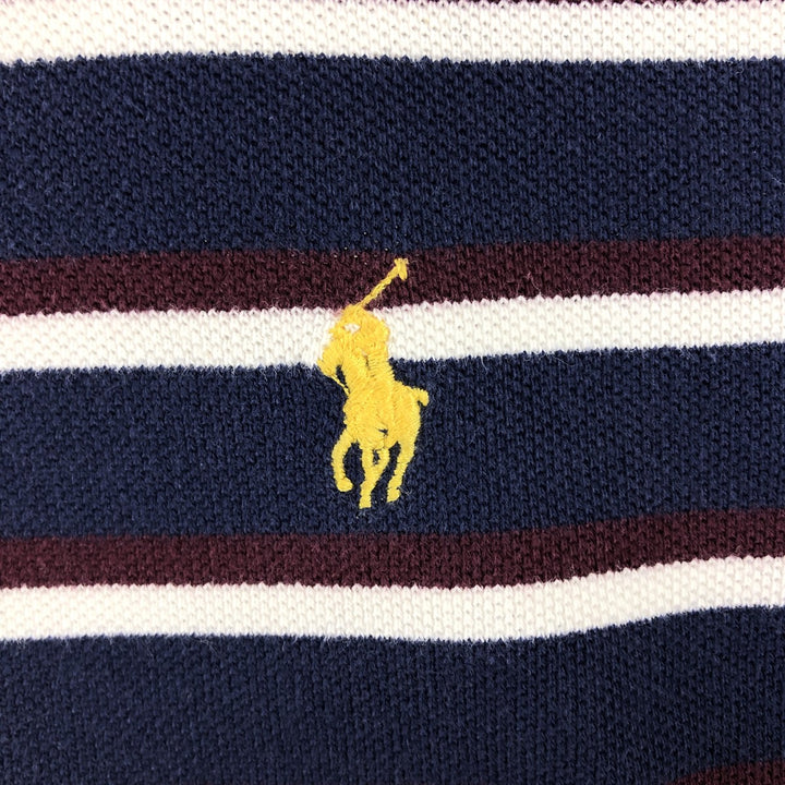 Ralph Lauren POLO by Ralph Lauren Long Sleeve Striped Polo Shirt Men's Size L cotton navy blue type Vintage Second Hand