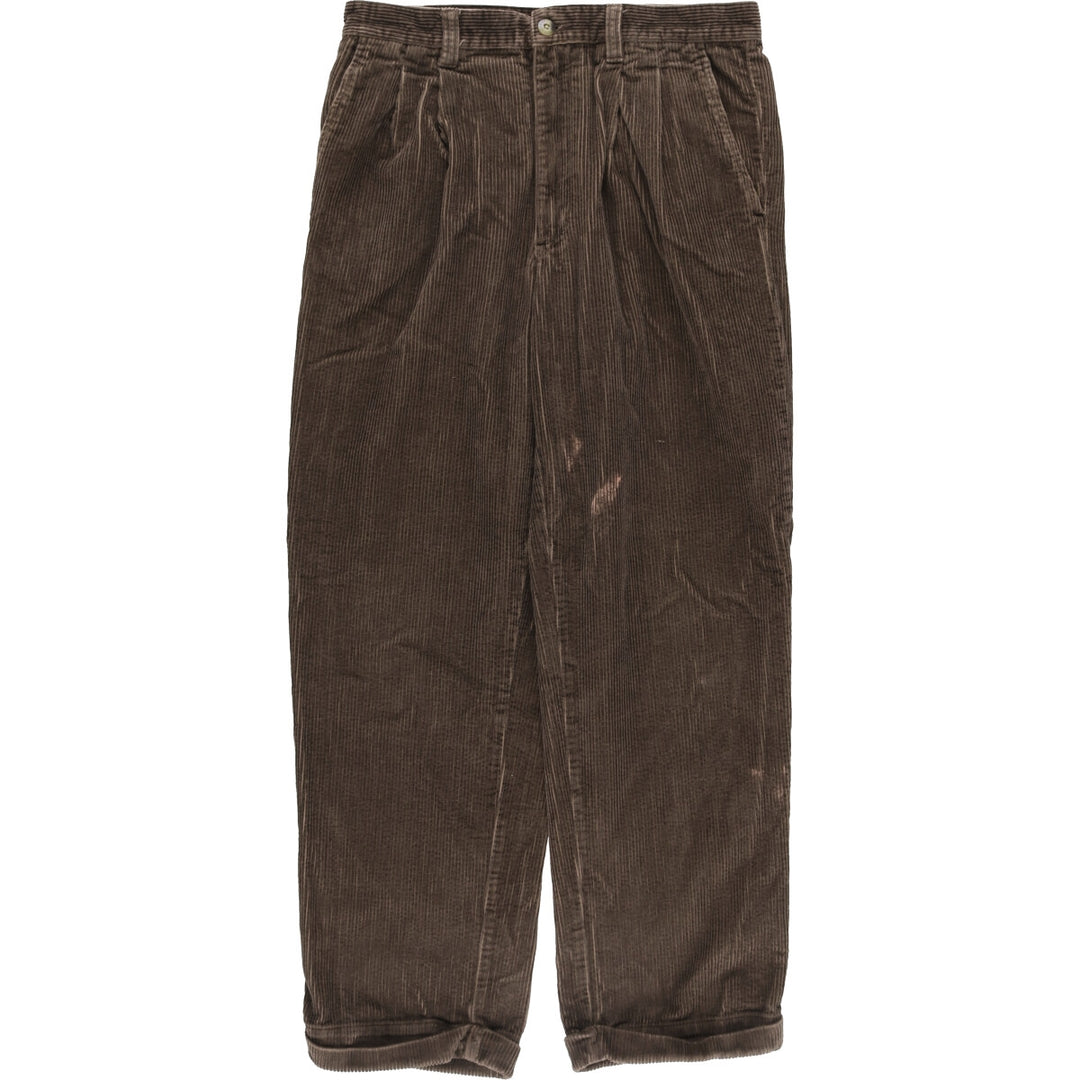 St. John's Bay Two-pleat Corduroy Pants for Men, W32 equivalent cotton brown type Vintage Second Hand