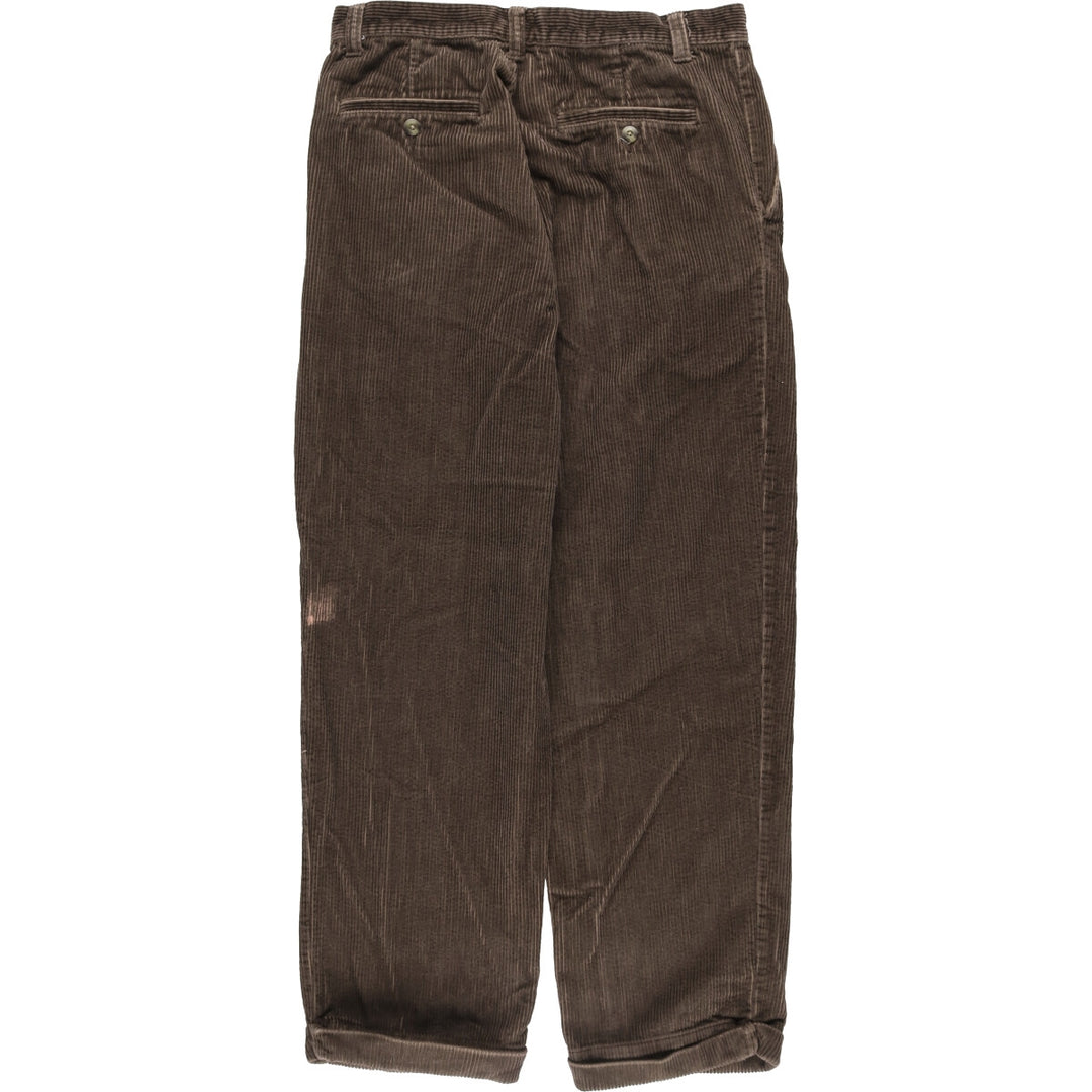 St. John's Bay Two-pleat Corduroy Pants for Men, W32 equivalent cotton brown type Vintage Second Hand