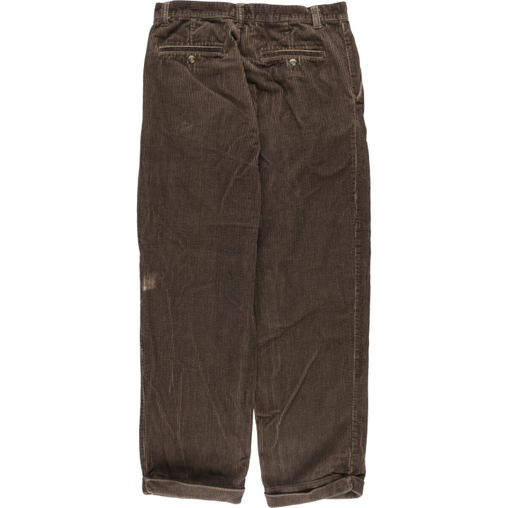 St. John's Bay Two-pleat Corduroy Pants for Men, W32 equivalent cotton brown type Vintage Second Hand