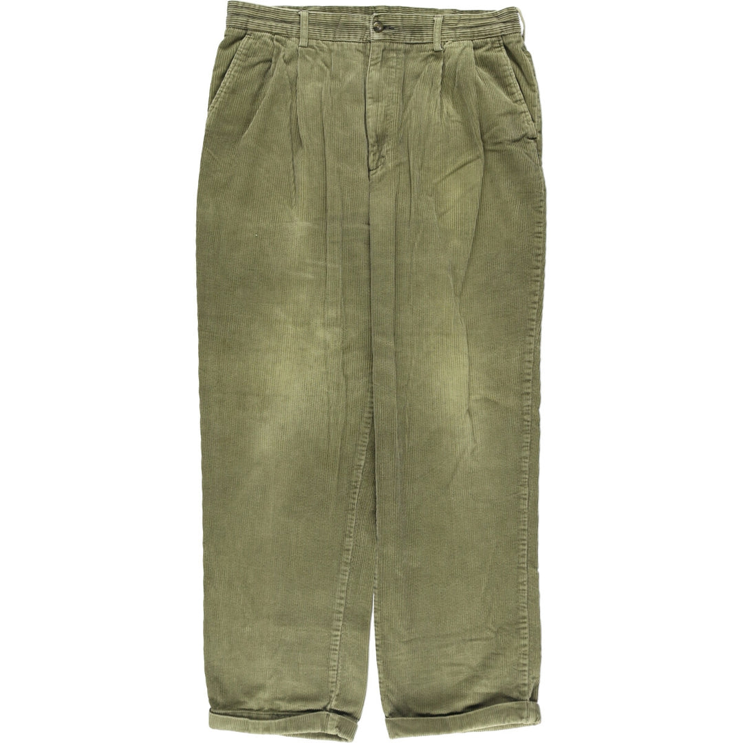 Haggar 2-pleat corduroy pants for men, size W35 cotton Khaki type Vintage Second Hand