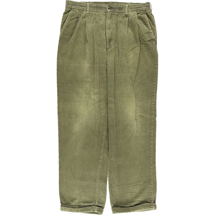 Haggar 2-pleat corduroy pants for men, size W35 cotton Khaki type Vintage Second Hand