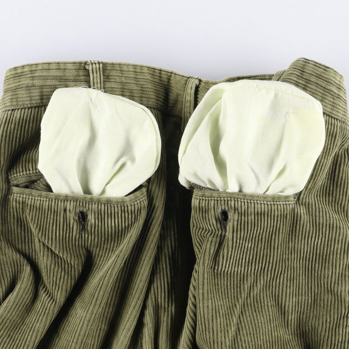 Haggar 2-pleat corduroy pants for men, size W35 cotton Khaki type Vintage Second Hand