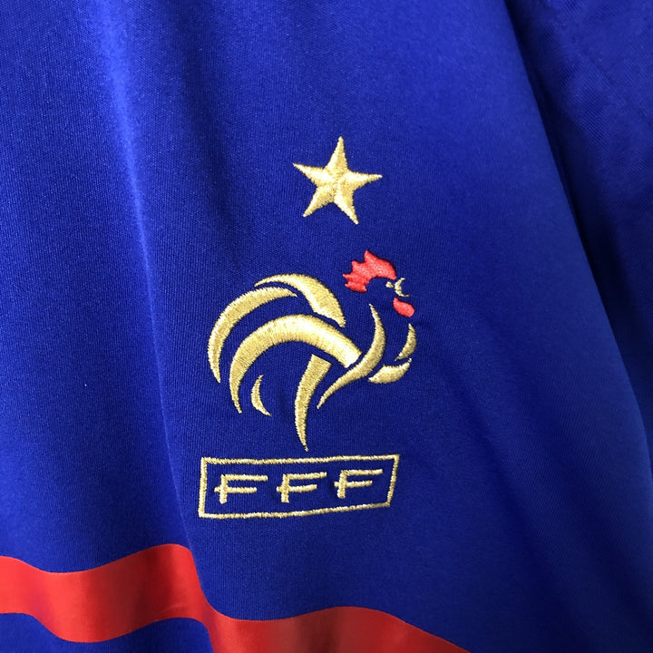00'S Adidas France national soccer team uniform game shirt men's XL size polyester blue type Vintage Second Hand