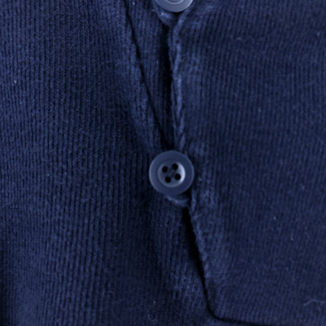 Ralph Lauren shawl collar half button sweatshirt, men's size L cotton navy blue type Vintage Second Hand