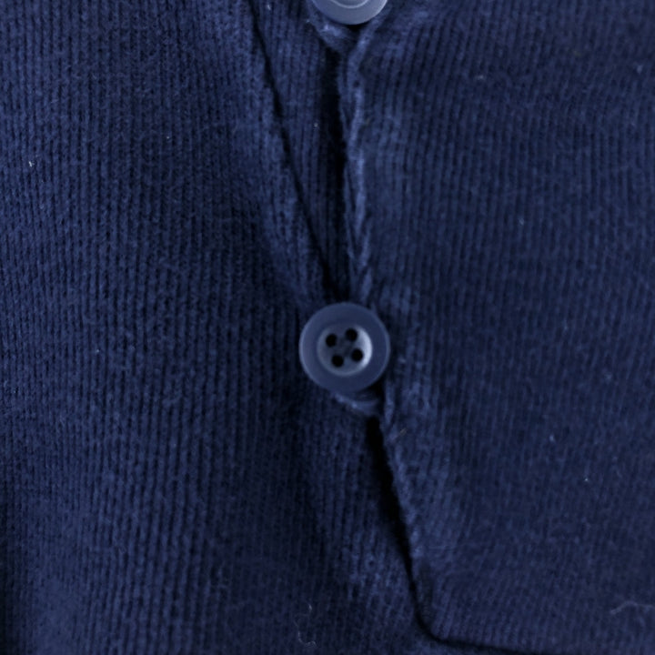 Ralph Lauren shawl collar half button sweatshirt, men's size L cotton navy blue type Vintage Second Hand
