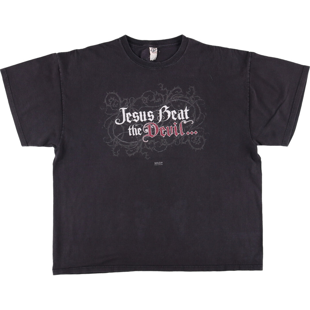 Delta DELTA JESUS CHRIST Jesus Christ Great Man T-shirt Men's XXL cotton black type Vintage Second Hand