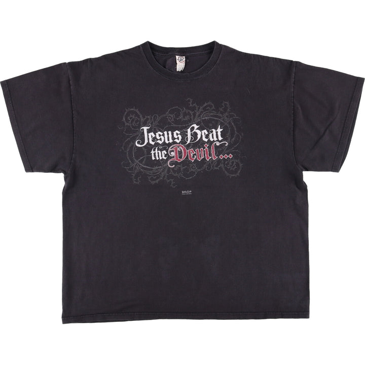 Delta DELTA JESUS CHRIST Jesus Christ Great Man T-shirt Men's XXL cotton black type Vintage Second Hand
