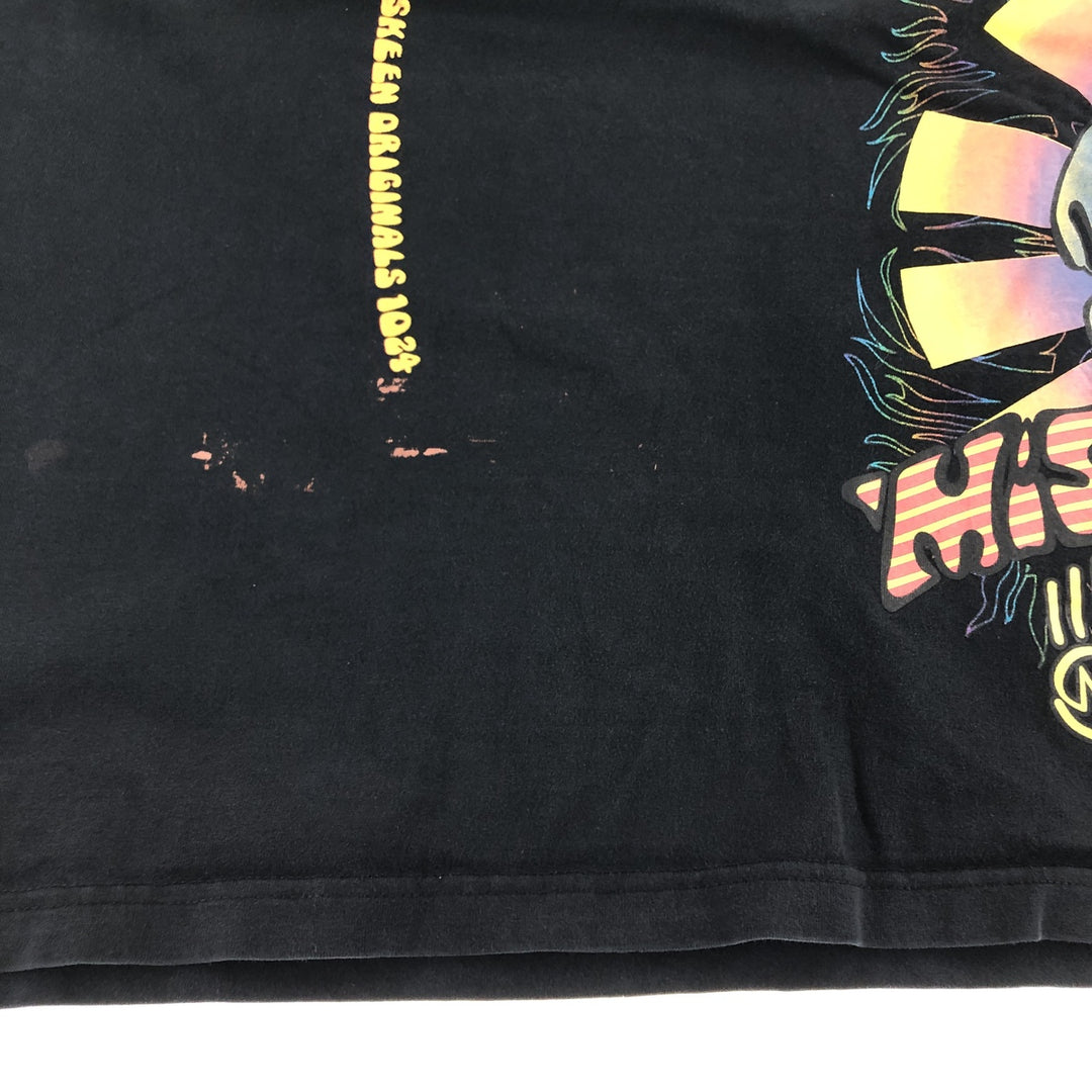 00'S Miskeen Originals Large Print T-Shirt Men's XL Size cotton black type Vintage Second Hand