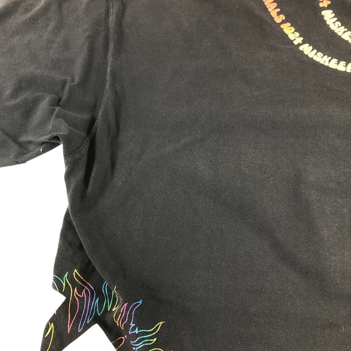 00'S Miskeen Originals Large Print T-Shirt Men's XL Size cotton black type Vintage Second Hand