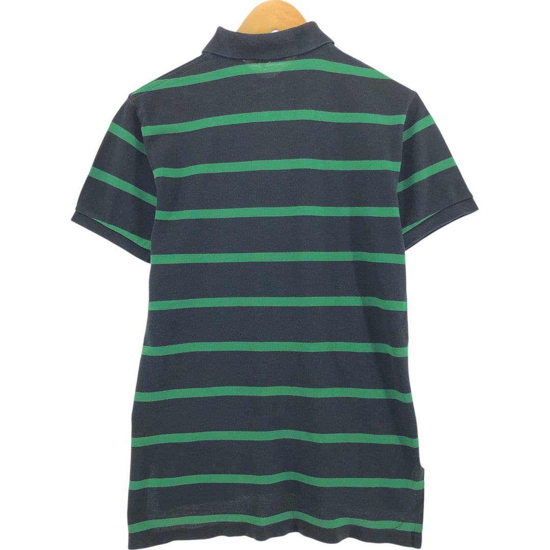 Ralph Lauren POLO by Ralph Lauren CUSTOM FIT short sleeve striped polo shirt men's size M cotton black type Vintage Second Hand