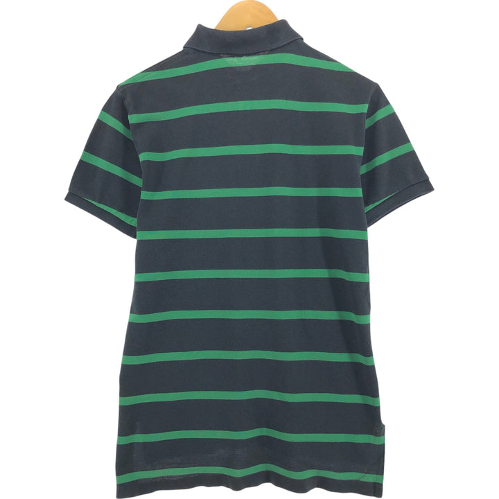 Ralph Lauren POLO by Ralph Lauren CUSTOM FIT short sleeve striped polo shirt men's size M cotton black type Vintage Second Hand