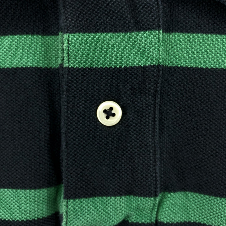 Ralph Lauren POLO by Ralph Lauren CUSTOM FIT short sleeve striped polo shirt men's size M cotton black type Vintage Second Hand