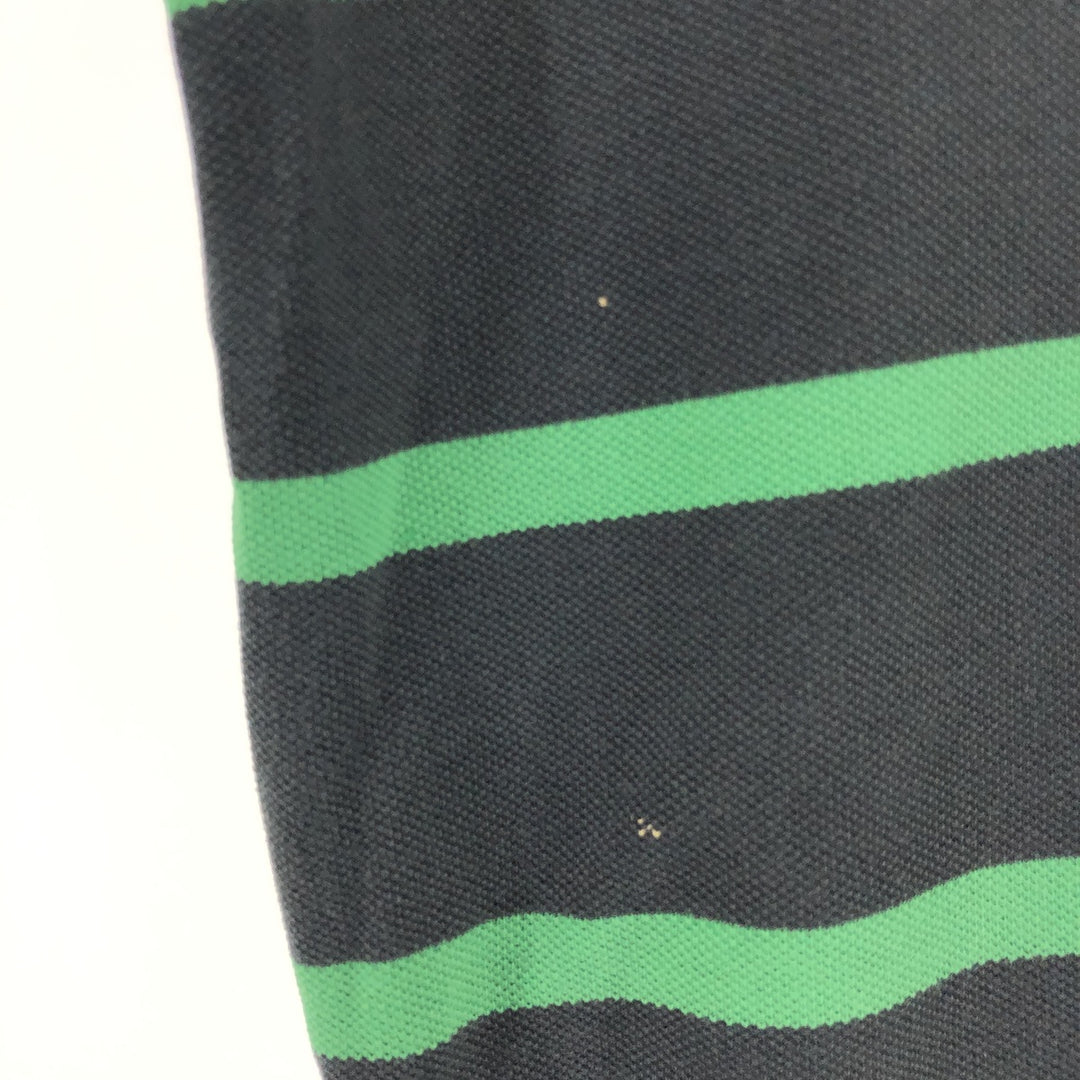 Ralph Lauren POLO by Ralph Lauren CUSTOM FIT short sleeve striped polo shirt men's size M cotton black type Vintage Second Hand